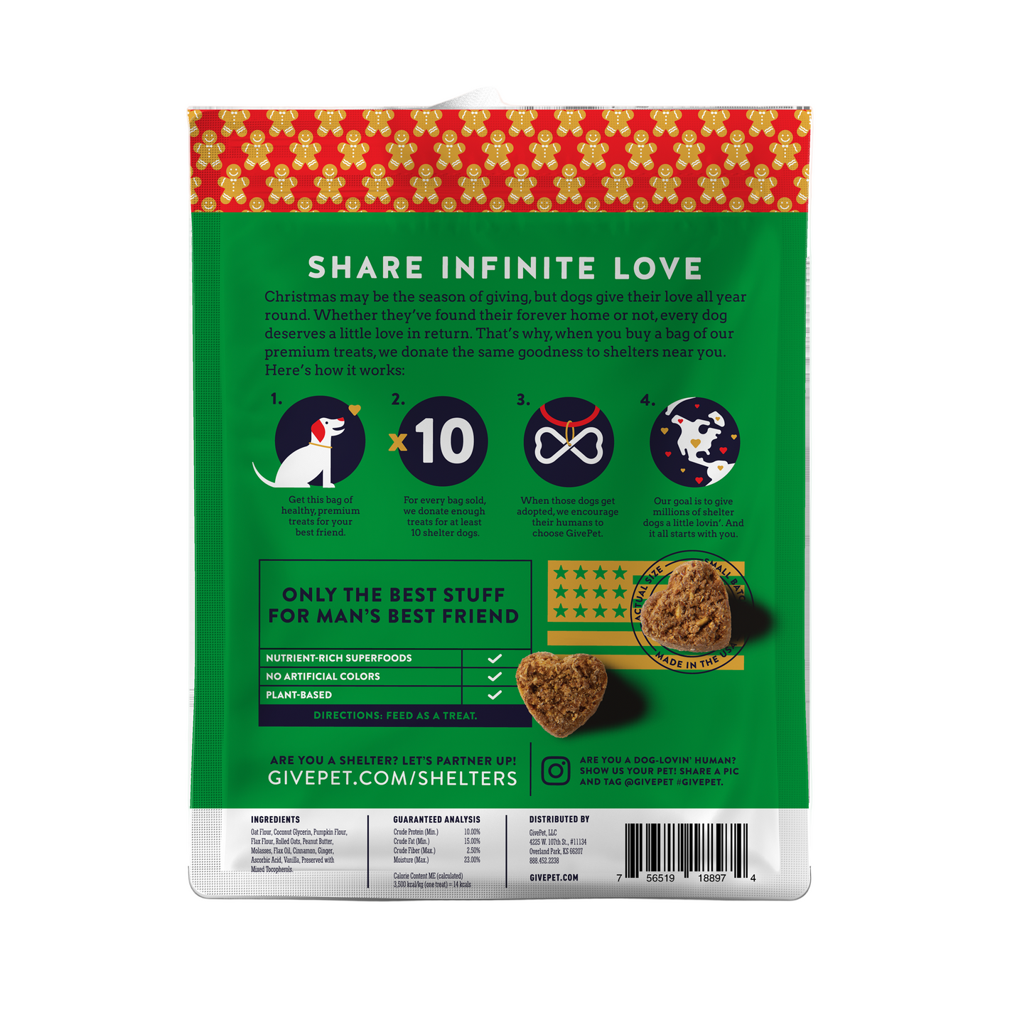GivePet Gingerbone House Holiday Dog Treats