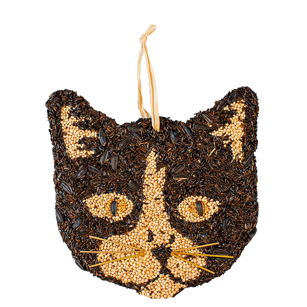 Cat-Shaped Birdseed Cookie