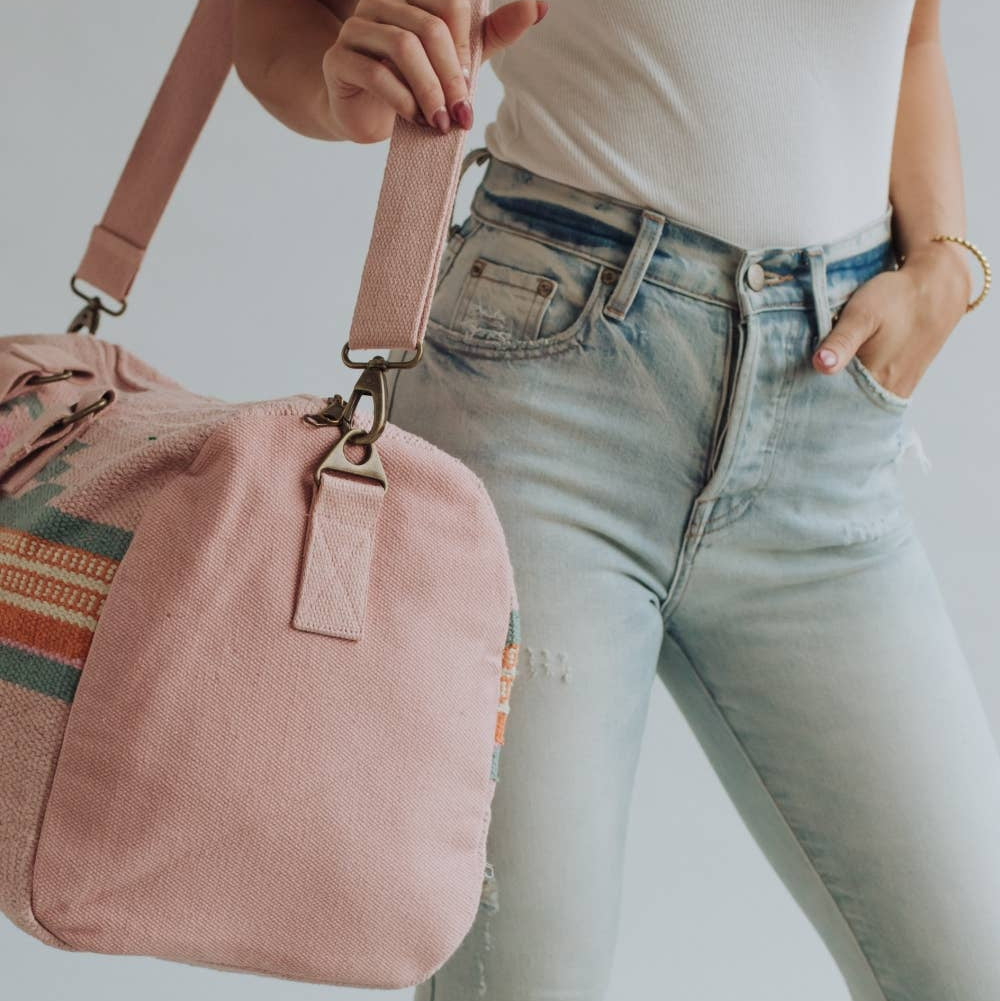 Pink, Orange & Slate Aztec Duffel