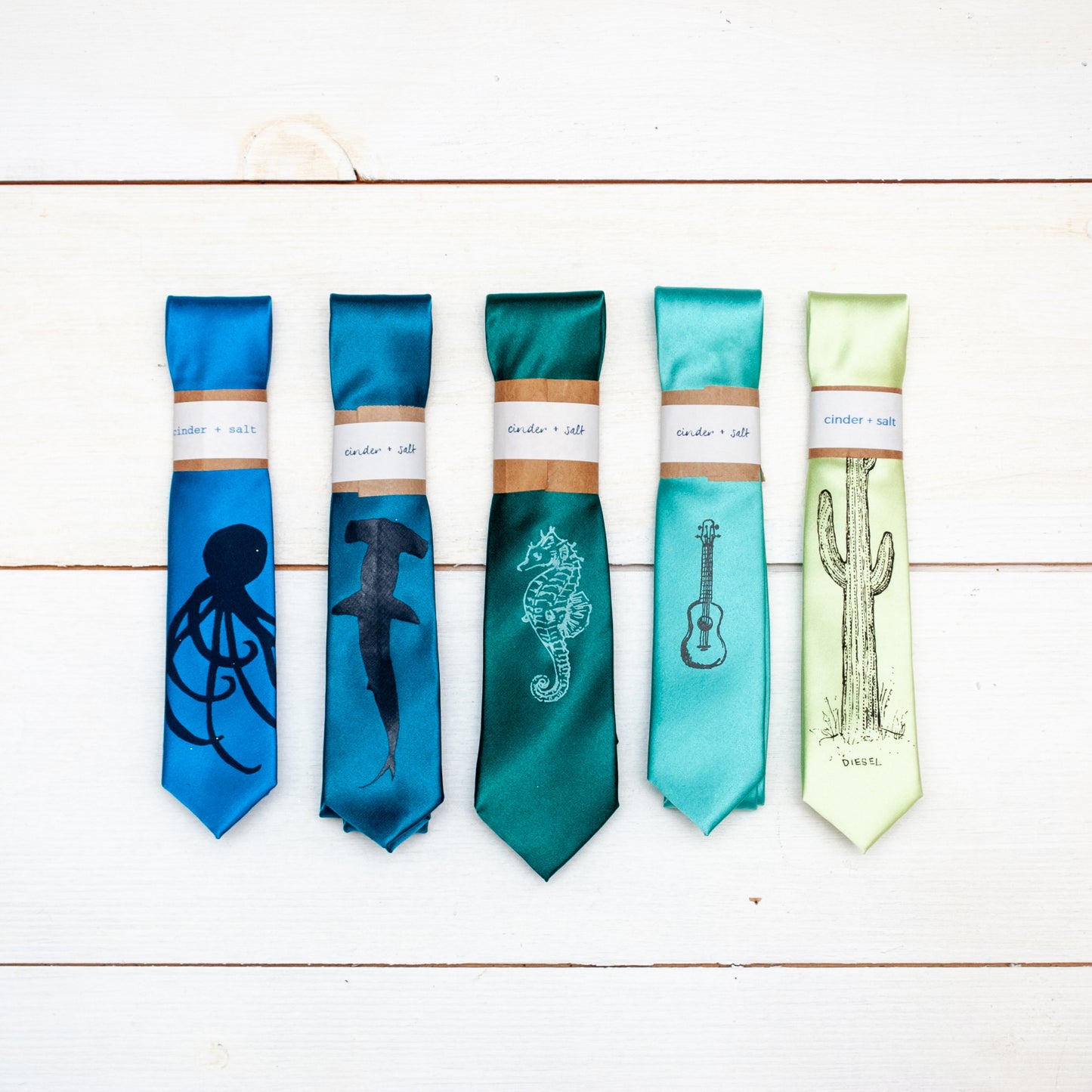 Cactus Skinny Tie - Lime Green