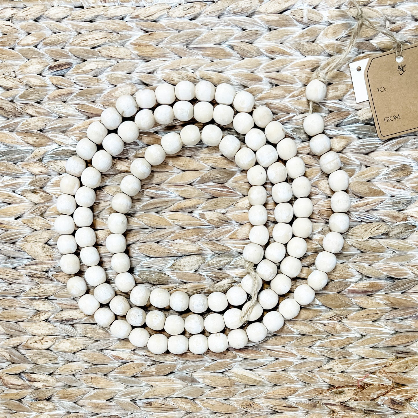 White Wood Bead garland