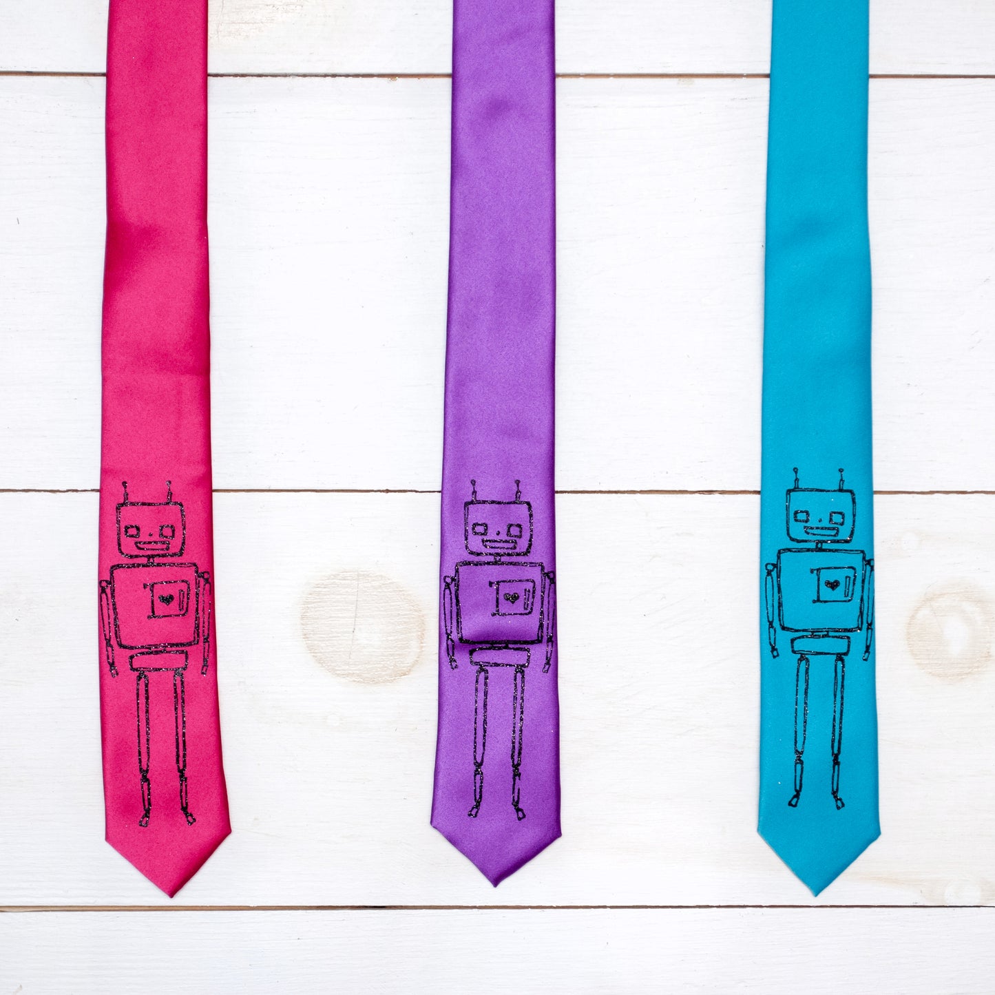 Robot Skinny Tie - Turquoise