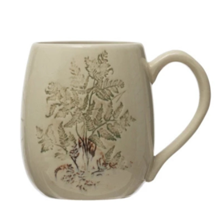 Botanical Debossed Ceramic Mug