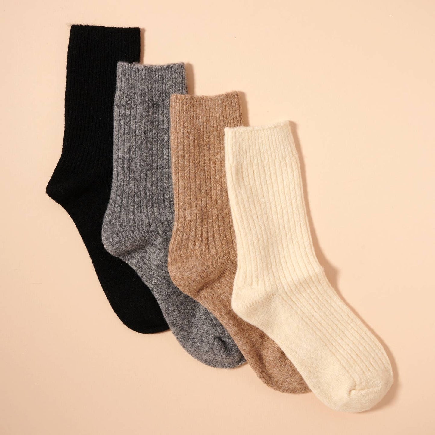 Cozy Ribbed Calf Socks in Caramel