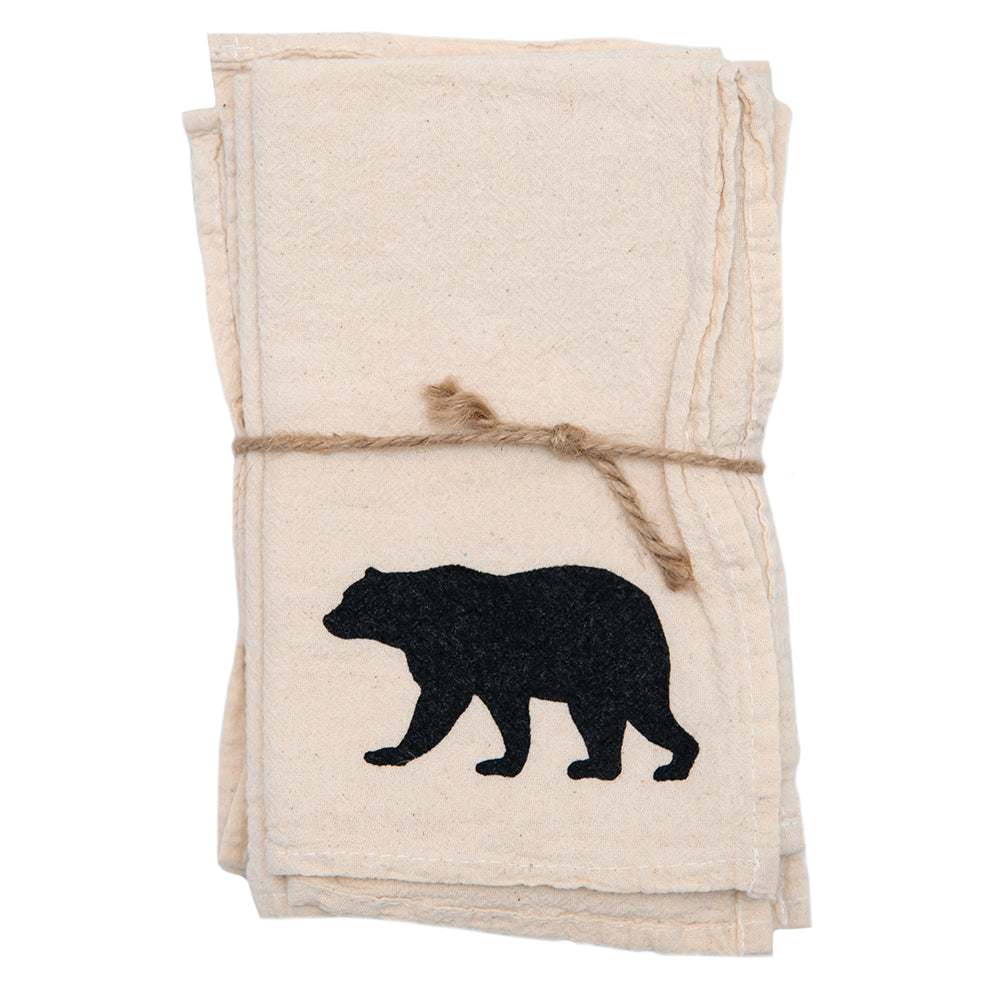 Black Bears Cloth Napkins - set of 4
