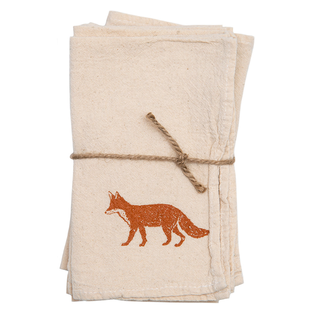 Fox Cloth Napkins - set of 4