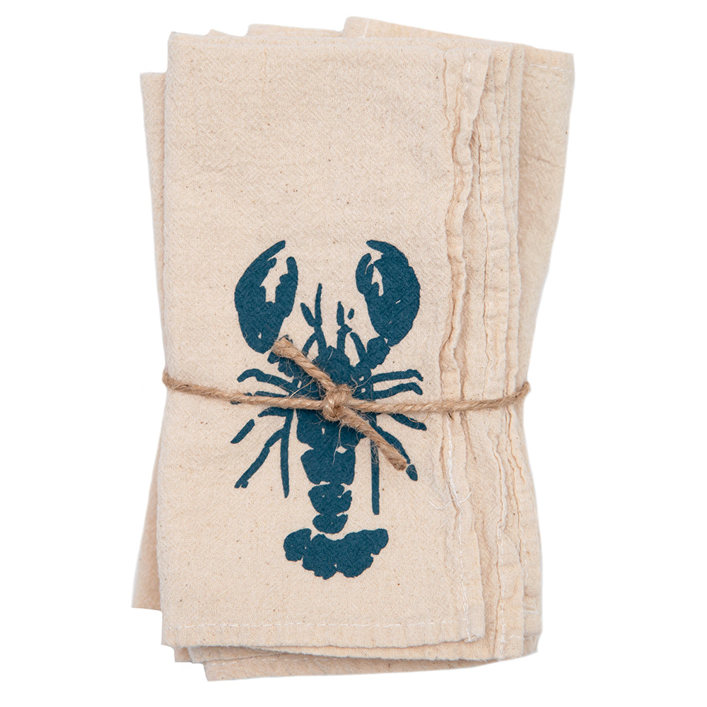 Lobster Cloth Napkins in Blue - Set of 4