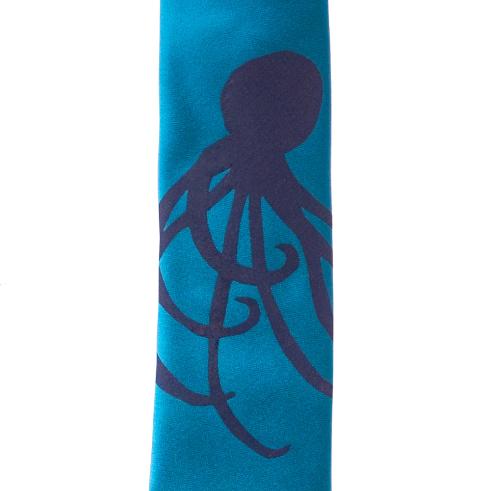 Octopus Skinny Tie - Blue