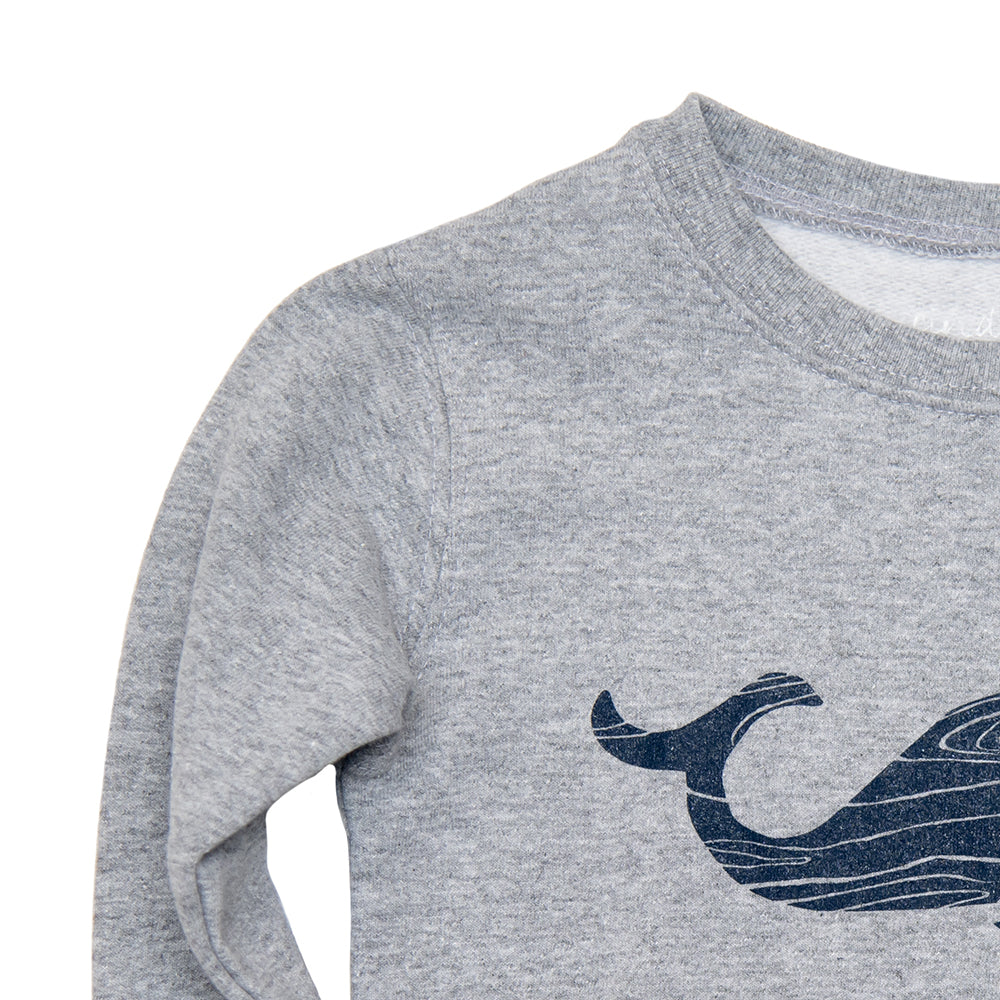 Woodgrain Whale Toddler Sweatshirt