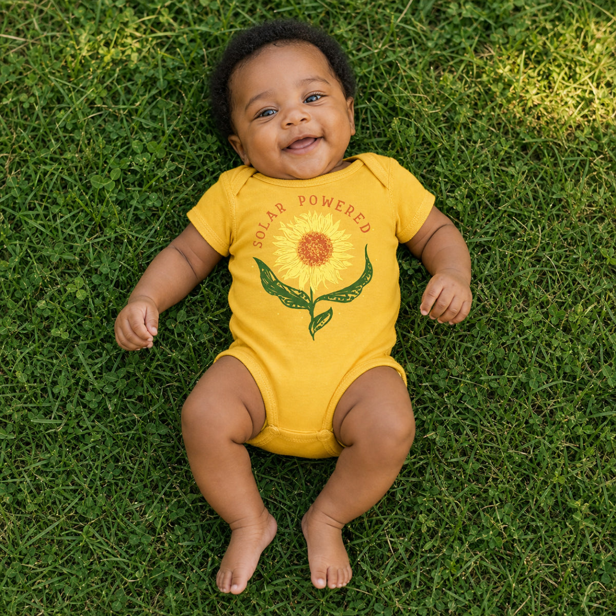 Solar Powered Sunflower Onesie