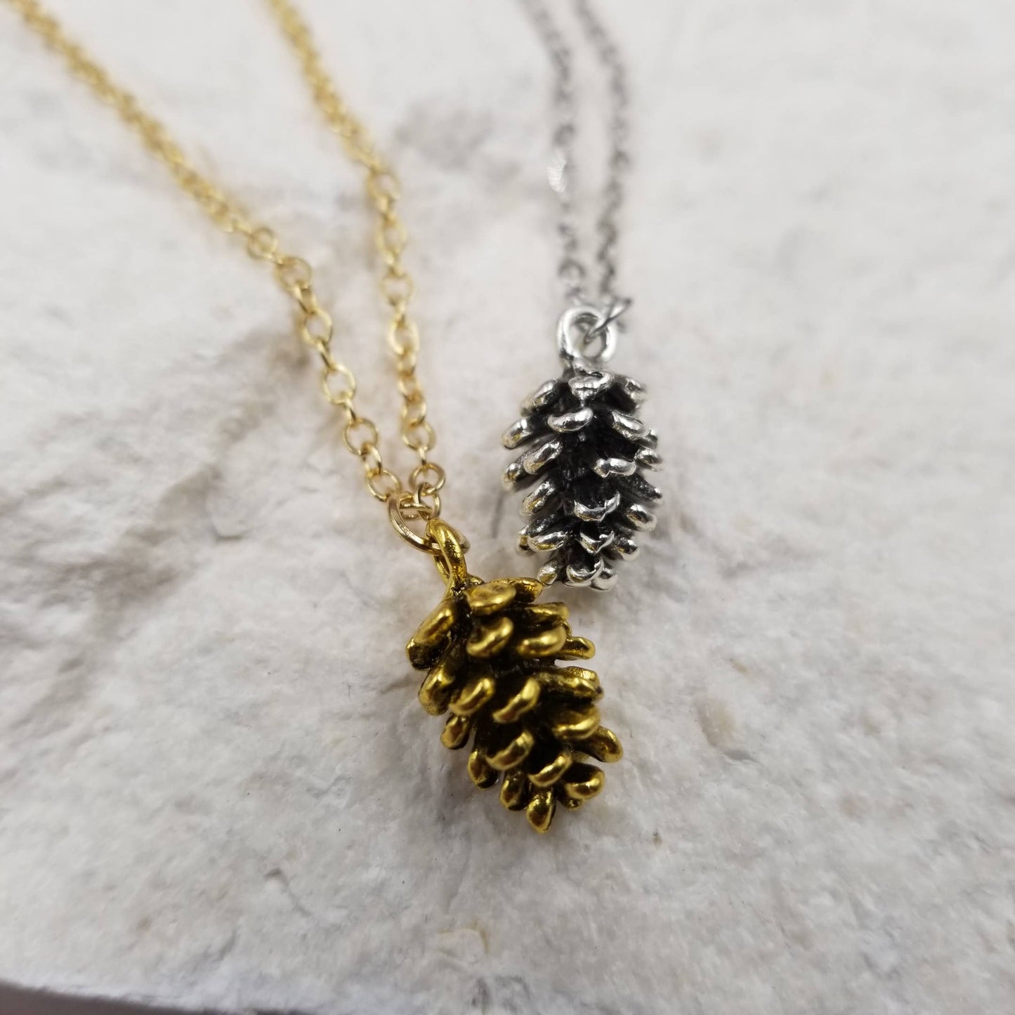 Golden Pine Cone Necklace