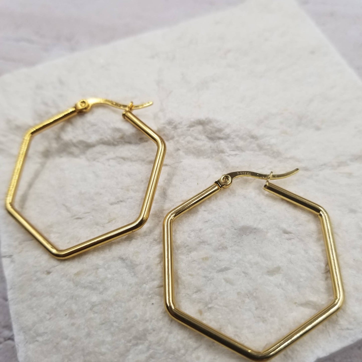 Hex Hoop Earrings