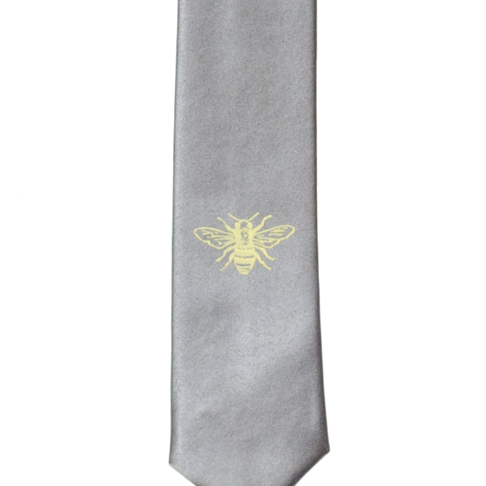 Honey Bee Skinny Tie - Silver
