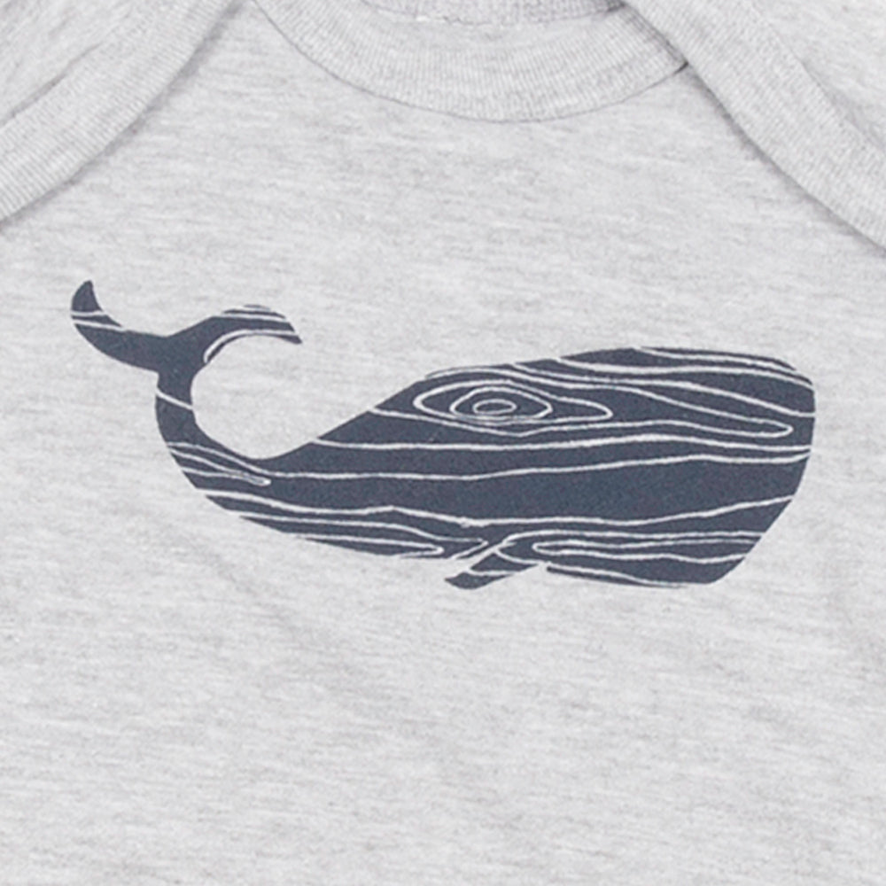 Woodgrain Whale Onesie