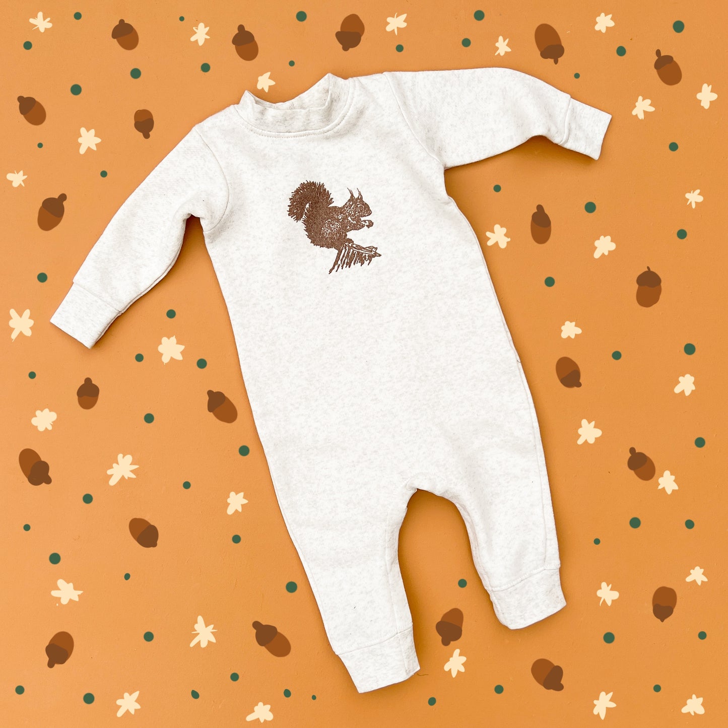 Red Squirrel Fleece Romper