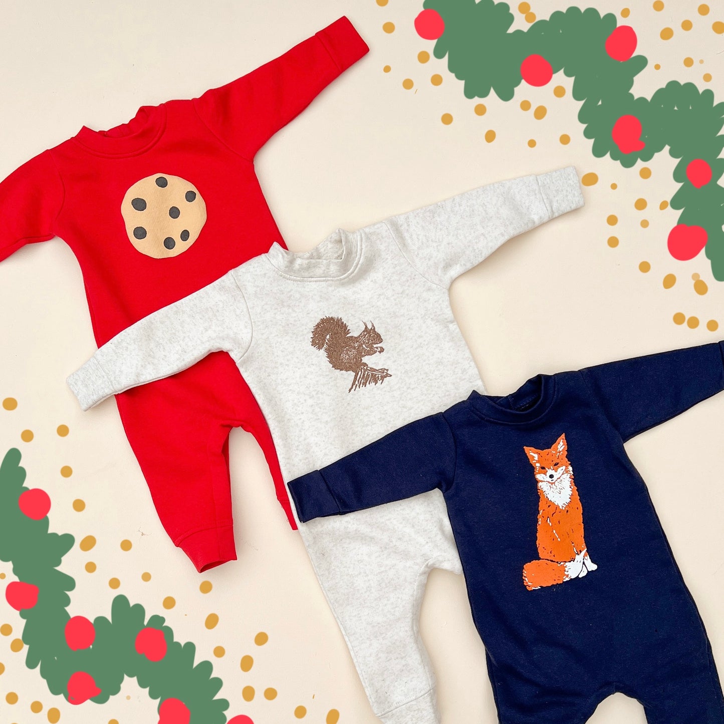 Red Fox Fleece Romper