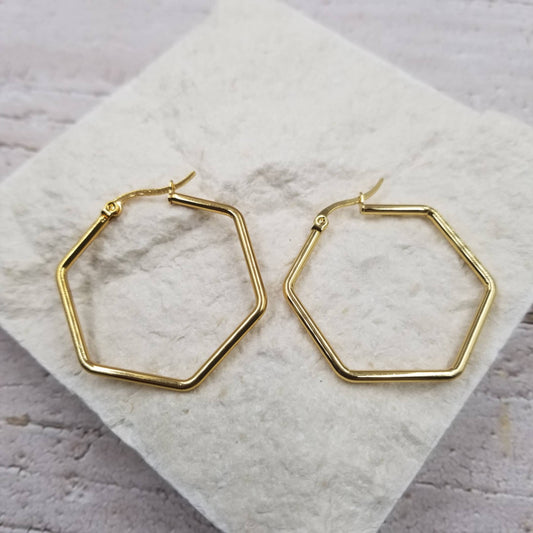 Hex Hoop Earrings
