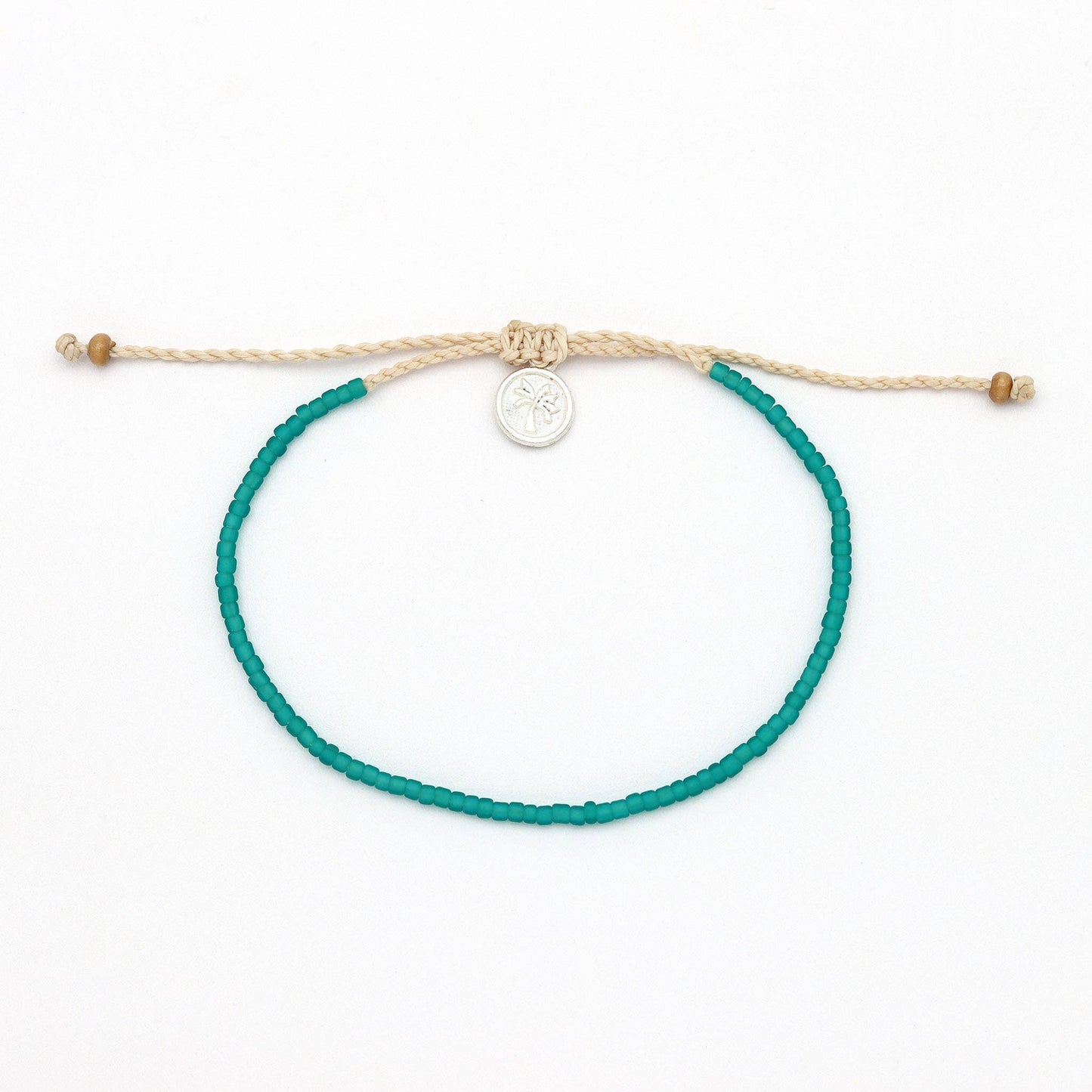 Ka'anapali Frosted Glass Beaded Anklet in Turquoise