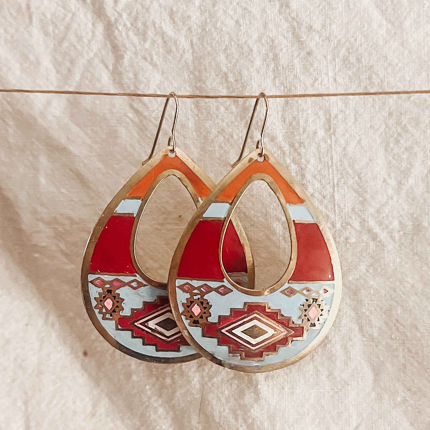 Southwest Print Teardrop Earring