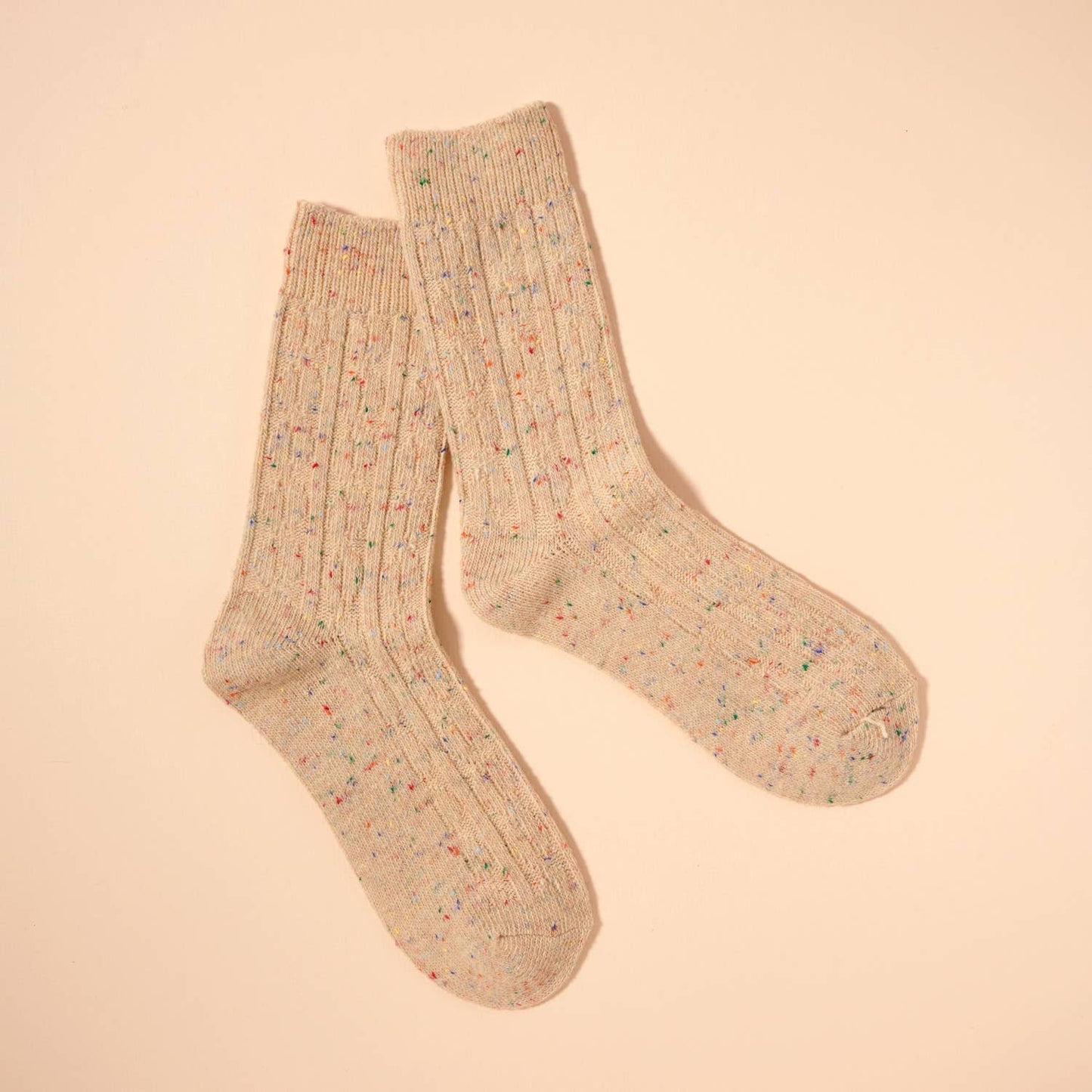 Speckle Cable Knit Socks in Honey