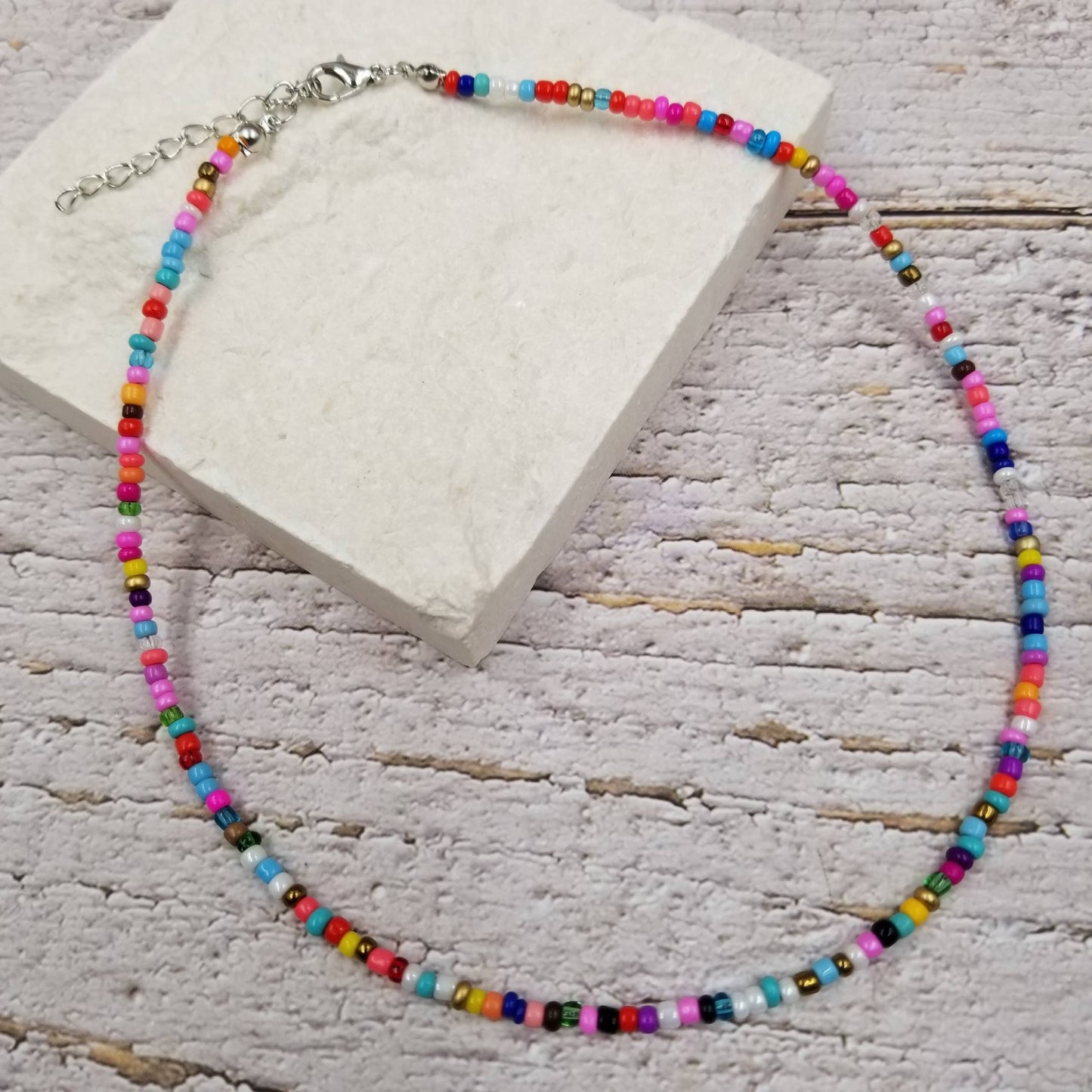 Rainbow Seed Bead Necklace