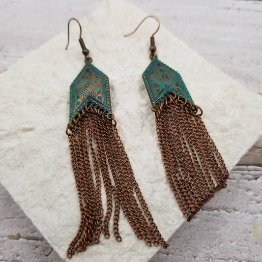 Bronze Tassel Earrings