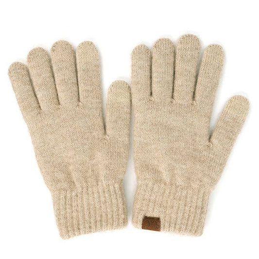 Knit Winter Gloves in Eggnog