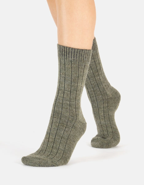 Alpaca Wool Socks in Sage Green