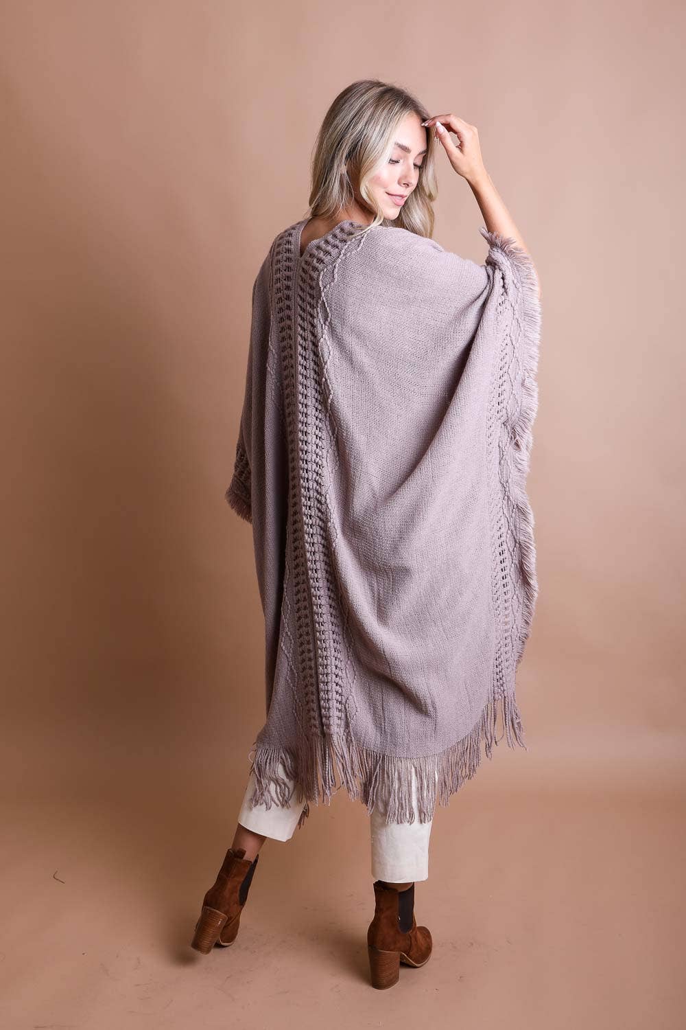 Warm Gray Bohemian Ruana
