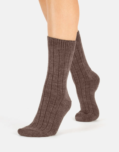 Alpaca Wool Socks in Chocolate