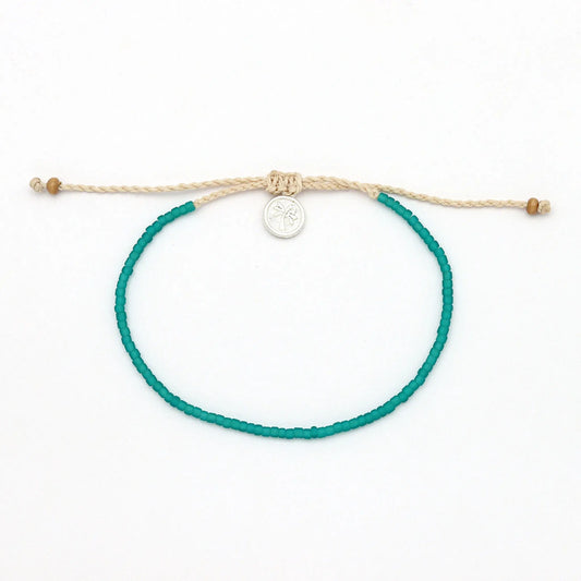 Ka'anapali Frosted Glass Beaded Bracelet in Turquoise
