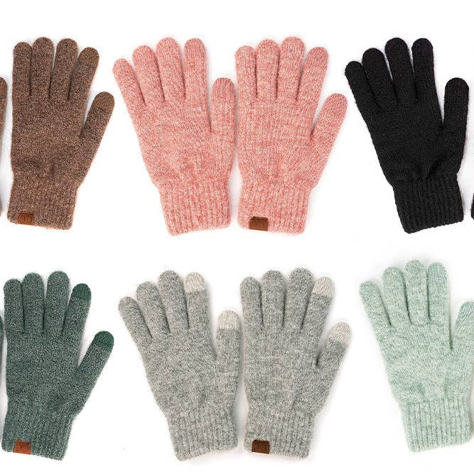 Knit Winter Gloves in Holly Berry