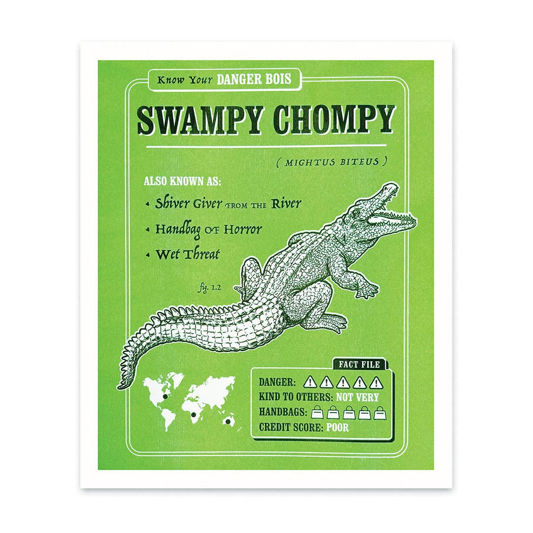 Swampy Chompy Riso Print