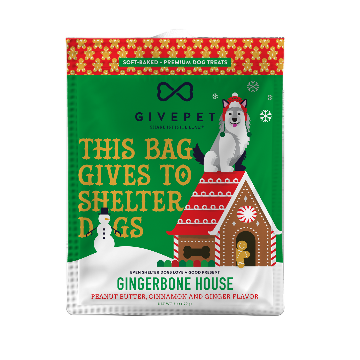 GivePet Gingerbone House Holiday Dog Treats