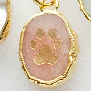 Paw Print Gemstone Necklace