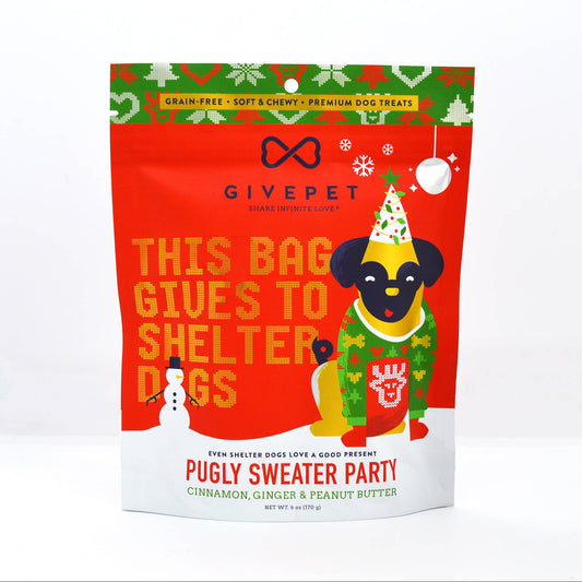 GivePet Pugly Sweater Party Holiday Dog Treat