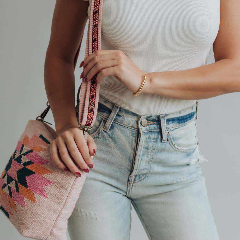 Pink, Teal & Orange Aztec Crossbody