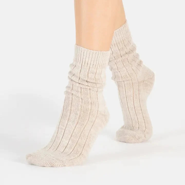 Alpaca Wool Socks in Sand