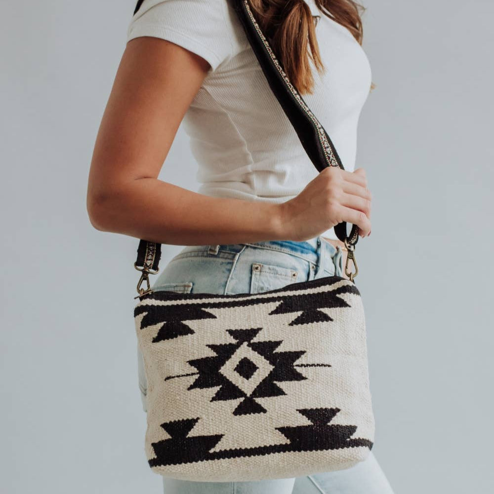 Cream & Black Aztec Crossbody