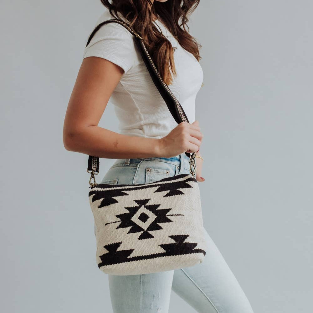 Cream & Black Aztec Crossbody