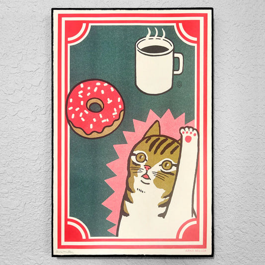 Yes Please Cat & Doughnut Print