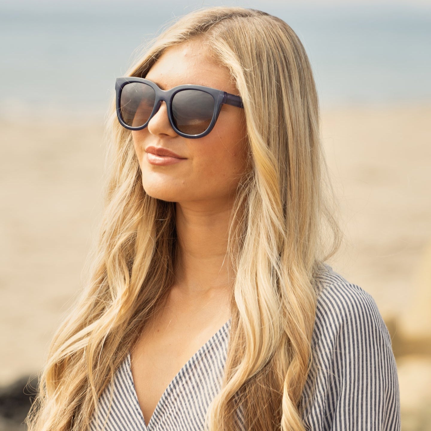 Navy Blue & Acacia Sunglasses