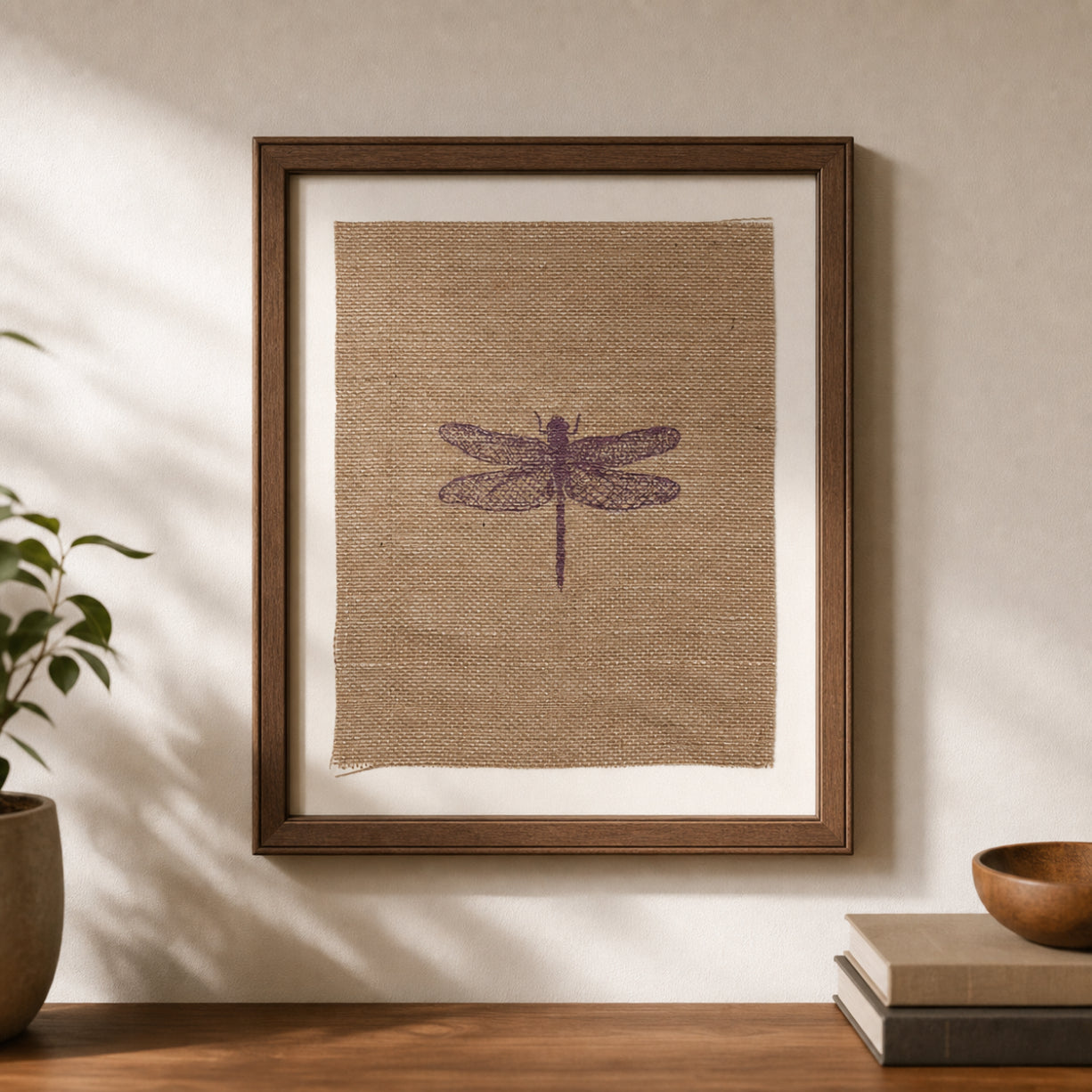 Dragonfly 8x10 Burlap Art Print