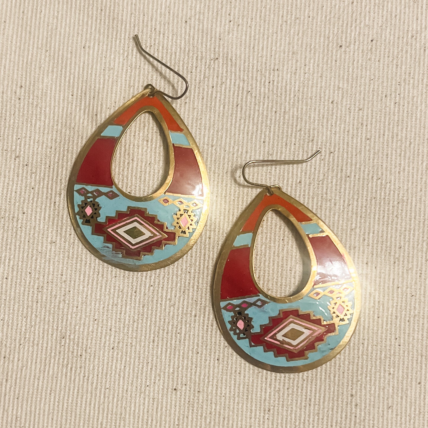 Southwest Print Teardrop Earring