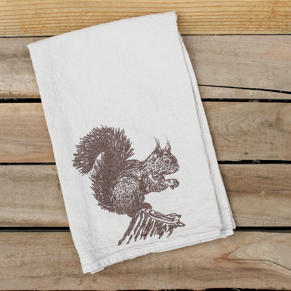 Red Squirrel Tea Towel