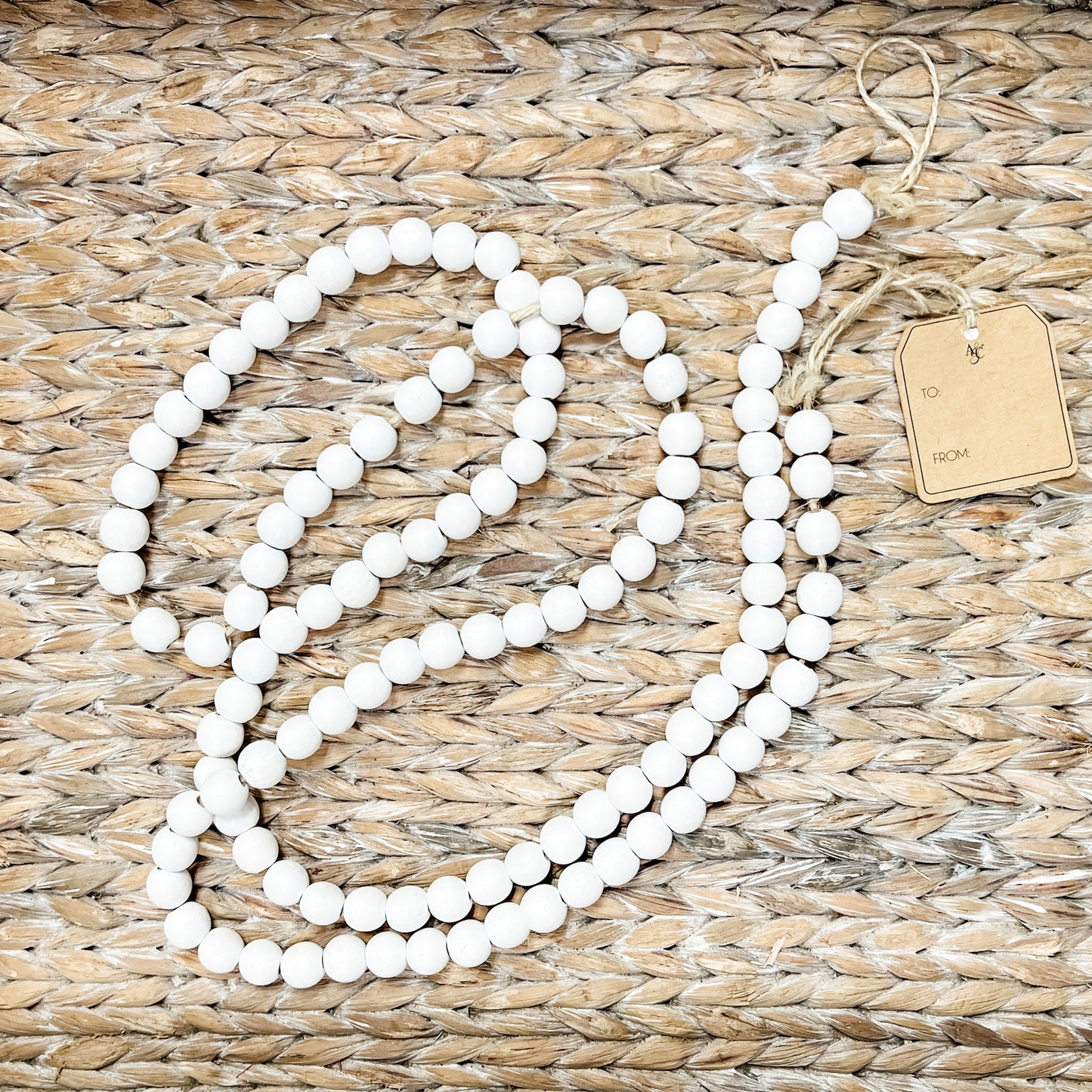 White Wood Bead garland