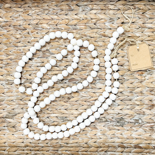White Wood Bead garland