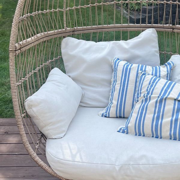 Blue & Cream Upcycled Pillows