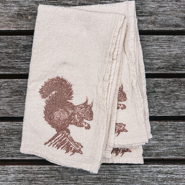 Red Squirrel Cloth Napkins - set of 4