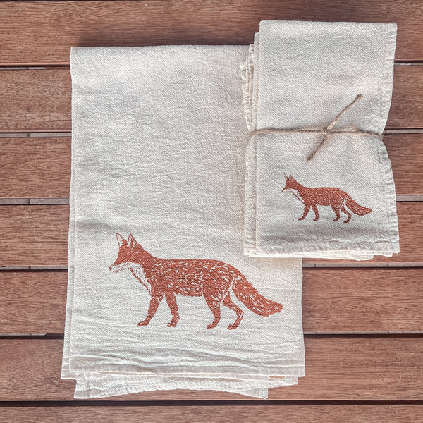 Fox Cloth Napkins - set of 4